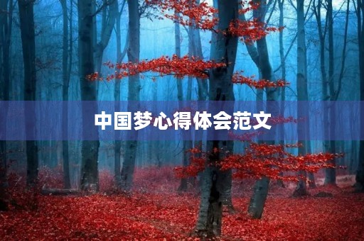 中国梦心得体会范文