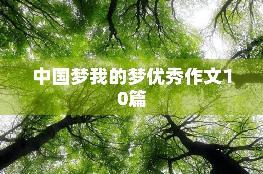 中国梦我的梦优秀作文10篇