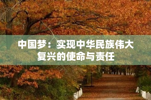 中国梦:实现中华民族伟大复兴的使命与责任 中国梦:实现中华民族伟大复兴的使命与责任