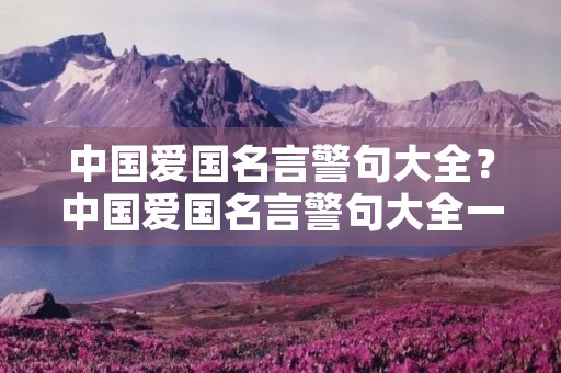 中国爱国名言警句大全？中国爱国名言警句大全一百句