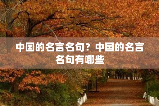 中国的名言名句?中国的名言名句有哪些 中国的名言名句?中国的名言名句有哪些
