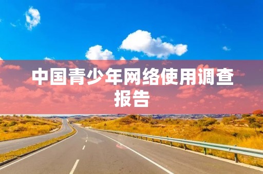 中国青少年网络使用调查报告