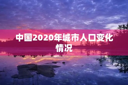 中国2020年城市人口变化情况