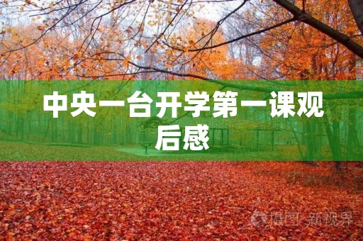中央一台开学第一课观后感