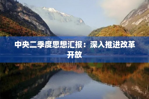 中央二季度思想汇报：深入推进改革开放