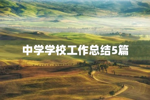 中学学校工作总结5篇