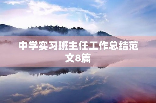 中学实习班主任工作总结范文8篇