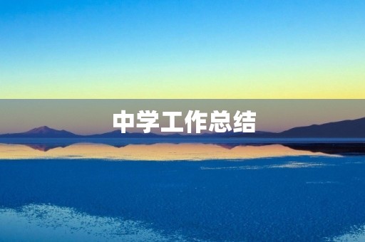 中学工作总结 中学工作总结