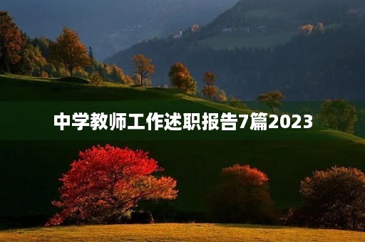 中学教师工作述职报告7篇2023