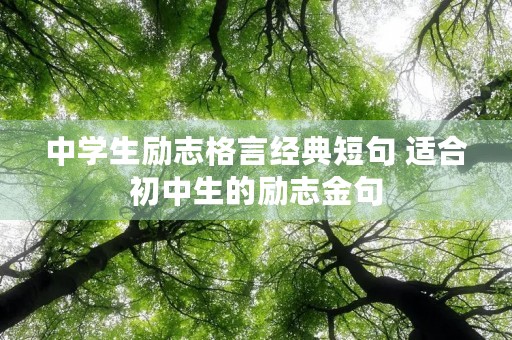 中学生励志格言经典短句 适合初中生的励志金句 中学生励志格言经典短句 适合初中生的励志金句