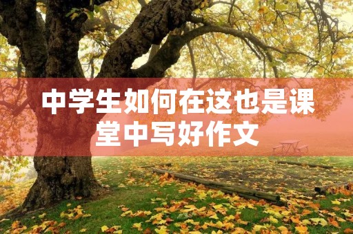 中学生如何在这也是课堂中写好作文 中学生如何在这也是课堂中写好作文