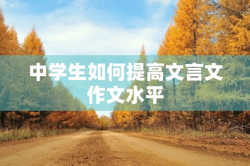 中学生如何提高文言文作文水平