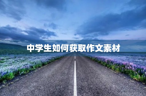 中学生如何获取作文素材