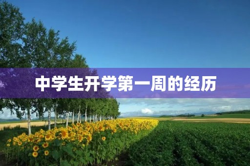 中学生开学第一周的经历