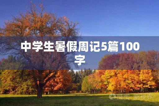 中学生暑假周记5篇100字
