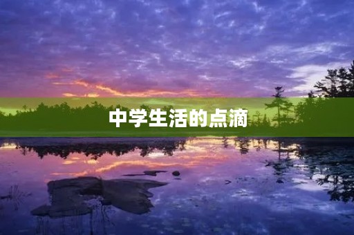 中学生活的点滴 中学生活的点滴