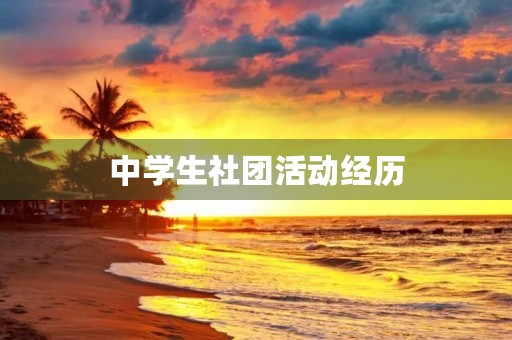 中学生社团活动经历