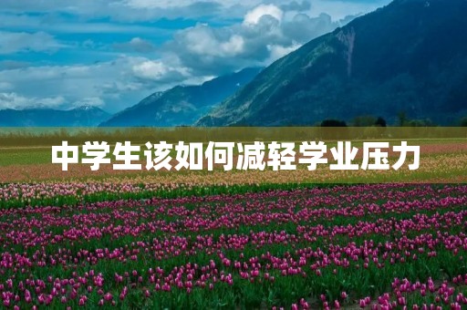 中学生该如何减轻学业压力 中学生该如何减轻学业压力