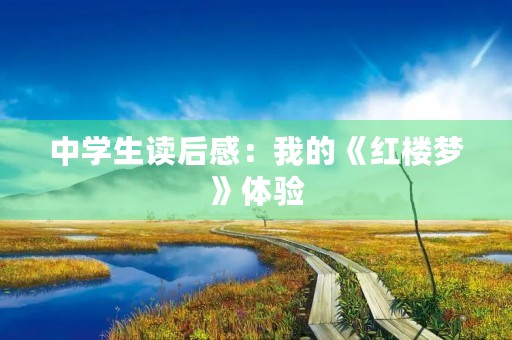 中学生读后感：我的《红楼梦》体验