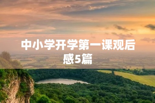 中小学开学第一课观后感5篇