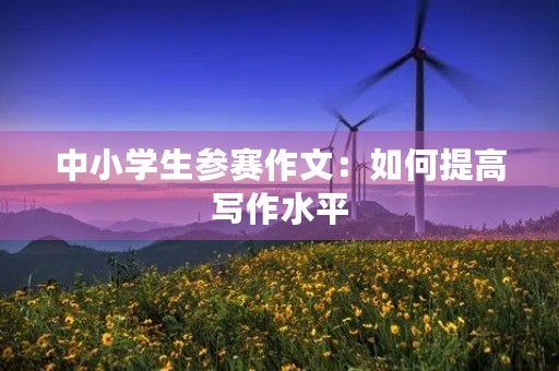 中小学生参赛作文:如何提高写作水平 中小学生参赛作文:如何提高写作水平
