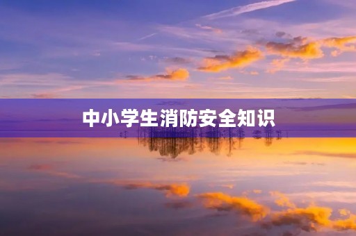 中小学生消防安全知识 中小学生消防安全知识