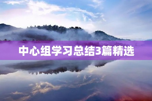 中心组学习总结3篇精选