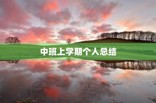 中班上学期个人总结 中班上学期个人总结