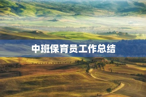 中班保育员工作总结