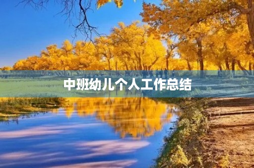 中班幼儿个人工作总结 中班幼儿个人工作总结