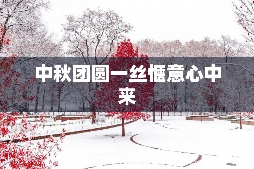 中秋团圆一丝惬意心中来