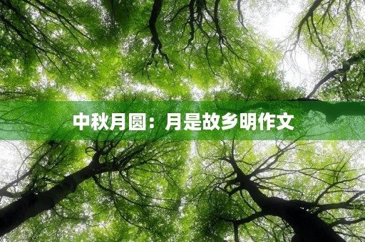 中秋月圆：月是故乡明作文