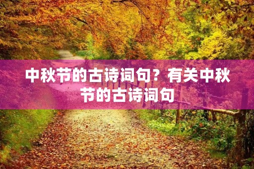 中秋节的古诗词句？有关中秋节的古诗词句
