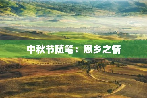 中秋节随笔：思乡之情