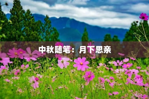中秋随笔：月下思亲