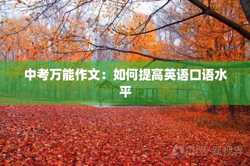 中考万能作文：如何提高英语口语水平