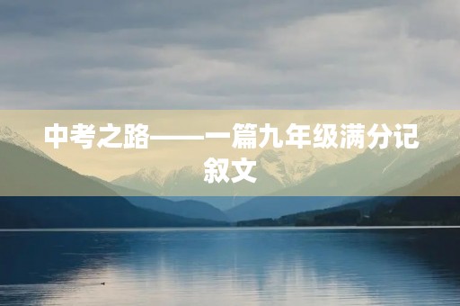 中考之路——一篇九年级满分记叙文