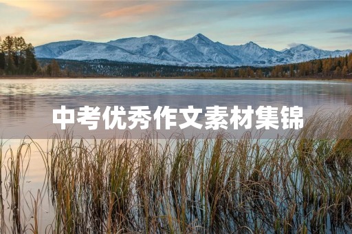 中考优秀作文素材集锦 中考优秀作文素材集锦