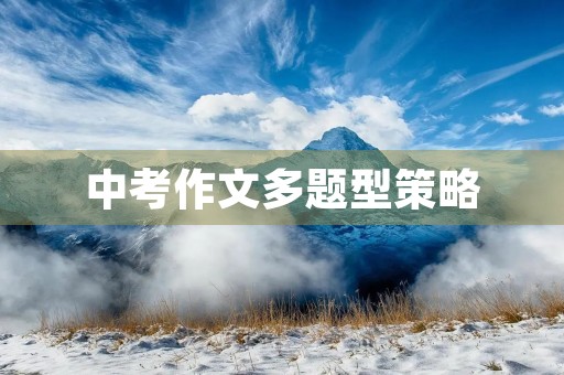中考作文多题型策略 中考作文多题型策略