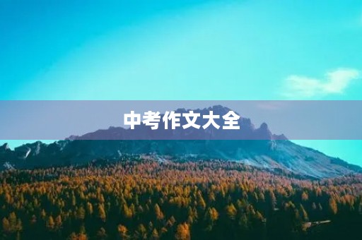 中考作文大全 中考作文大全