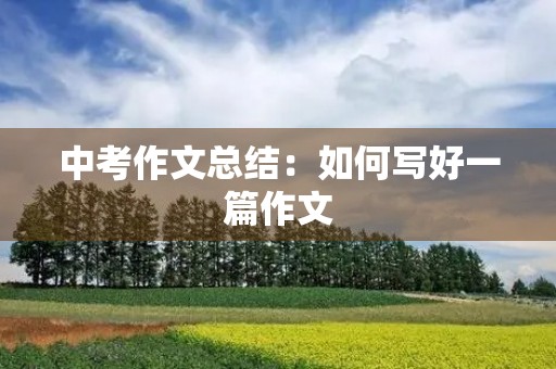 中考作文总结:如何写好一篇作文 中考作文总结:如何写好一篇作文