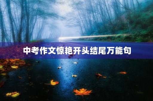 中考作文惊艳开头结尾万能句