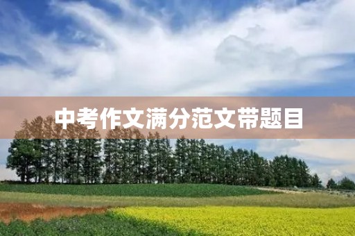 中考作文满分范文带题目