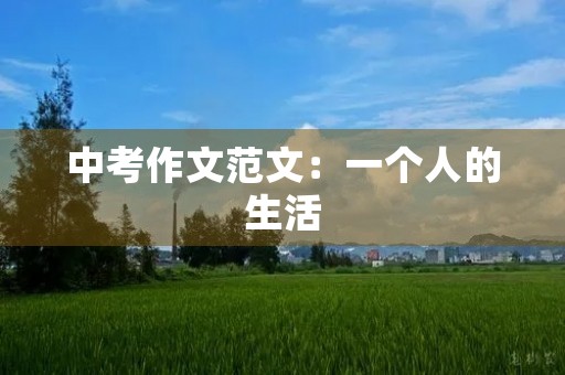 中考作文范文:一个人的生活 中考作文范文:一个人的生活