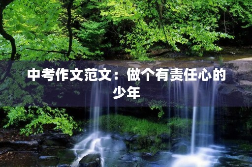中考作文范文：做个有责任心的少年