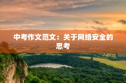 中考作文范文：关于网络安全的思考