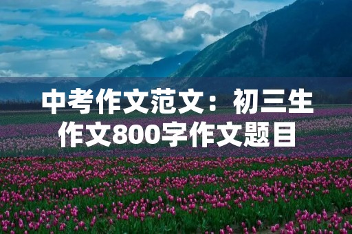 中考作文范文：初三生作文800字作文题目