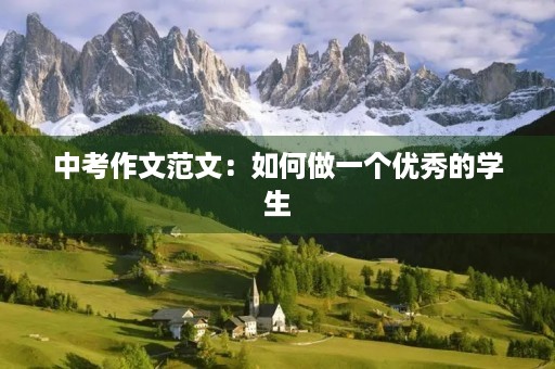 中考作文范文:如何做一个优秀的学生 中考作文范文:如何做一个优秀的学生