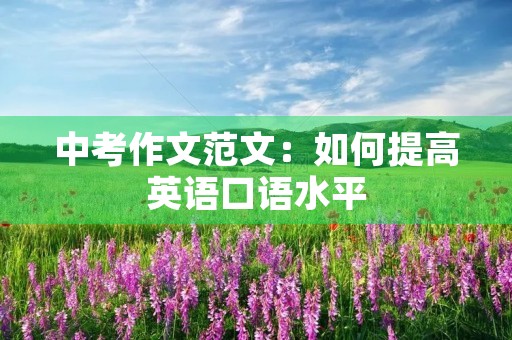 中考作文范文：如何提高英语口语水平