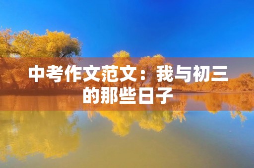 中考作文范文：我与初三的那些日子